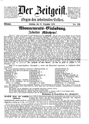 Der Zeitgeist Sonntag 21. Dezember 1873