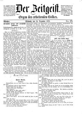 Der Zeitgeist Mittwoch 24. Dezember 1873