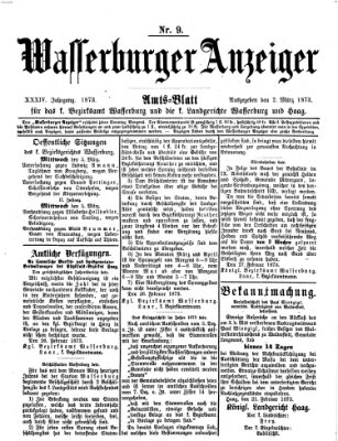 Wasserburger Anzeiger (Wasserburger Wochenblatt) Sonntag 2. März 1873