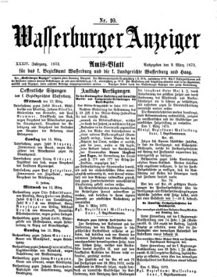 Wasserburger Anzeiger (Wasserburger Wochenblatt) Sonntag 9. März 1873