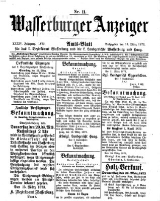 Wasserburger Anzeiger (Wasserburger Wochenblatt) Sonntag 16. März 1873