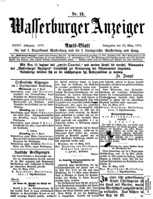 Wasserburger Anzeiger (Wasserburger Wochenblatt) Sonntag 30. März 1873