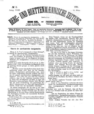 Berg- und hüttenmännische Zeitung Freitag 15. März 1872