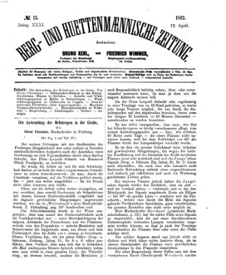 Berg- und hüttenmännische Zeitung Freitag 12. April 1872