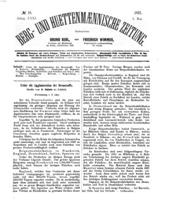 Berg- und hüttenmännische Zeitung Freitag 3. Mai 1872