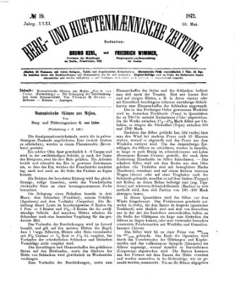 Berg- und hüttenmännische Zeitung Freitag 10. Mai 1872