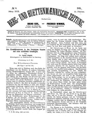 Berg- und hüttenmännische Zeitung Freitag 10. Februar 1871