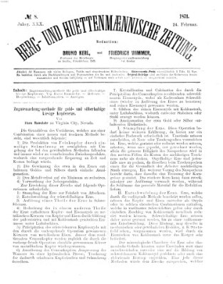 Berg- und hüttenmännische Zeitung Freitag 24. Februar 1871