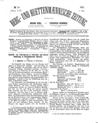 Berg- und hüttenmännische Zeitung Freitag 5. Mai 1871