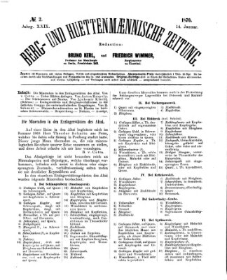 Berg- und hüttenmännische Zeitung Freitag 14. Januar 1870