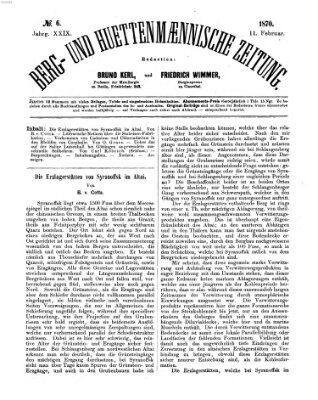 Berg- und hüttenmännische Zeitung Freitag 11. Februar 1870