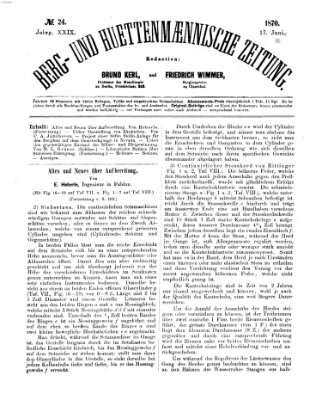 Berg- und hüttenmännische Zeitung Freitag 17. Juni 1870