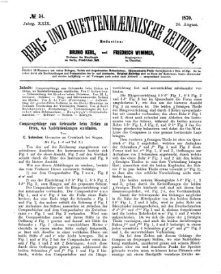 Berg- und hüttenmännische Zeitung Freitag 26. August 1870