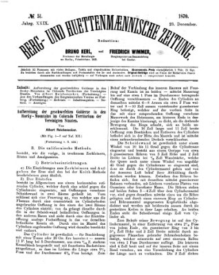 Berg- und hüttenmännische Zeitung Freitag 23. Dezember 1870