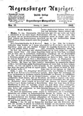 Regensburger Anzeiger Sonntag 11. Januar 1863