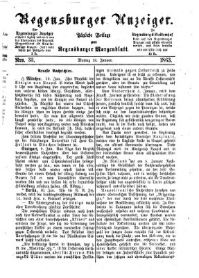 Regensburger Anzeiger Montag 12. Januar 1863