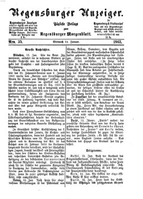 Regensburger Anzeiger Mittwoch 14. Januar 1863