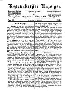 Regensburger Anzeiger Donnerstag 15. Januar 1863