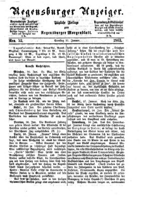 Regensburger Anzeiger Samstag 31. Januar 1863