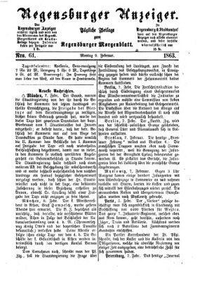 Regensburger Anzeiger Montag 9. Februar 1863