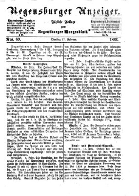 Regensburger Anzeiger Dienstag 17. Februar 1863