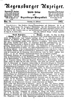 Regensburger Anzeiger Sonntag 22. Februar 1863