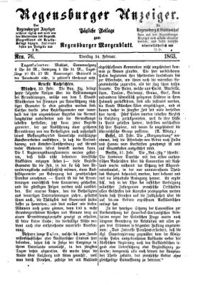 Regensburger Anzeiger Dienstag 24. Februar 1863