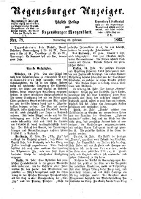 Regensburger Anzeiger Donnerstag 26. Februar 1863