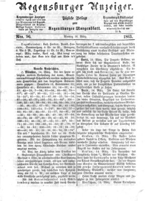 Regensburger Anzeiger Montag 16. März 1863