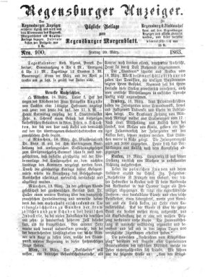 Regensburger Anzeiger Freitag 20. März 1863