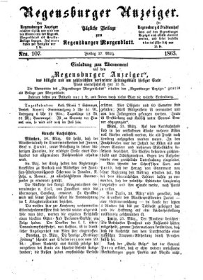 Regensburger Anzeiger Freitag 27. März 1863