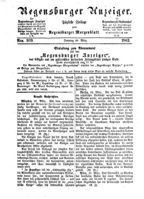 Regensburger Anzeiger Sonntag 29. März 1863