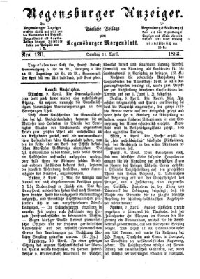 Regensburger Anzeiger Samstag 11. April 1863