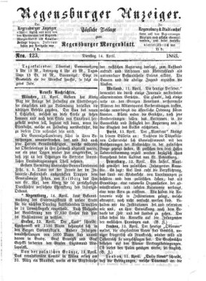 Regensburger Anzeiger Dienstag 14. April 1863