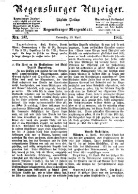 Regensburger Anzeiger Donnerstag 23. April 1863