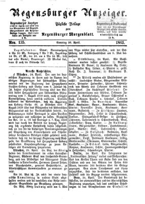 Regensburger Anzeiger Sonntag 26. April 1863