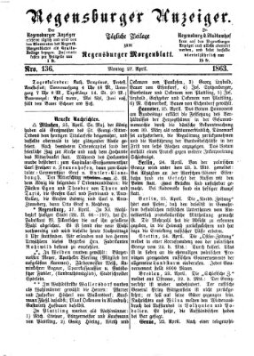 Regensburger Anzeiger Montag 27. April 1863