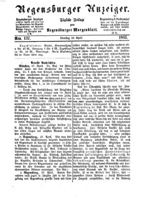 Regensburger Anzeiger Dienstag 28. April 1863