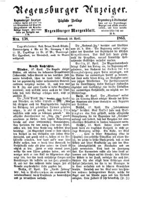 Regensburger Anzeiger Mittwoch 29. April 1863