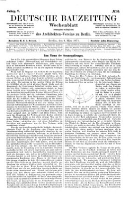 Deutsche Bauzeitung 〈Berlin〉 Donnerstag 9. März 1871