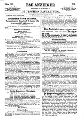 Bau-Anzeiger Donnerstag 19. Januar 1871