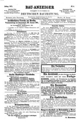 Bau-Anzeiger Donnerstag 26. Januar 1871