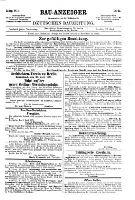 Bau-Anzeiger Donnerstag 22. Juni 1871