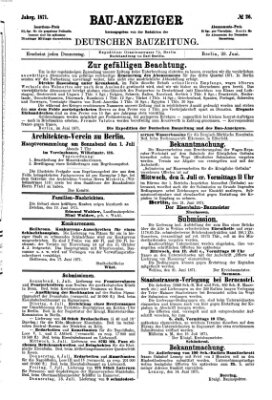 Bau-Anzeiger Donnerstag 29. Juni 1871