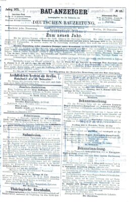 Bau-Anzeiger Donnerstag 28. Dezember 1871