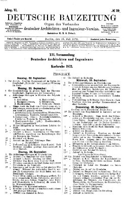 Deutsche Bauzeitung 〈Berlin〉 Donnerstag 18. Juli 1872