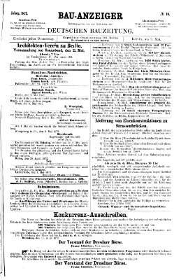 Bau-Anzeiger Donnerstag 9. Mai 1872