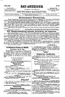 Bau-Anzeiger Donnerstag 20. Juni 1872