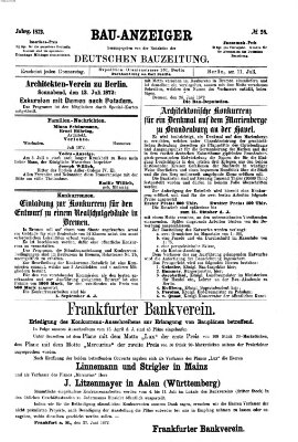 Bau-Anzeiger Donnerstag 11. Juli 1872