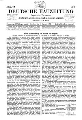 Deutsche Bauzeitung 〈Berlin〉 Samstag 4. Januar 1873